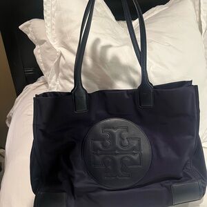 Tory Burch Ella Navy Tote Bag